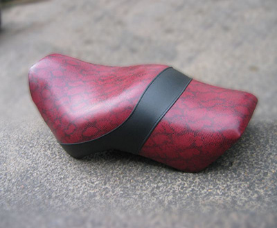 Python - Red snakeskin effect vinyl seperated by plain black divider