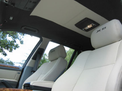 BMW X5 front seats and roof panel