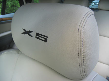 BMW X5 headrest embroidery