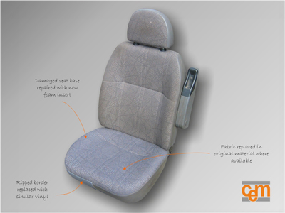 Transit seat - Base repaired and recovered
